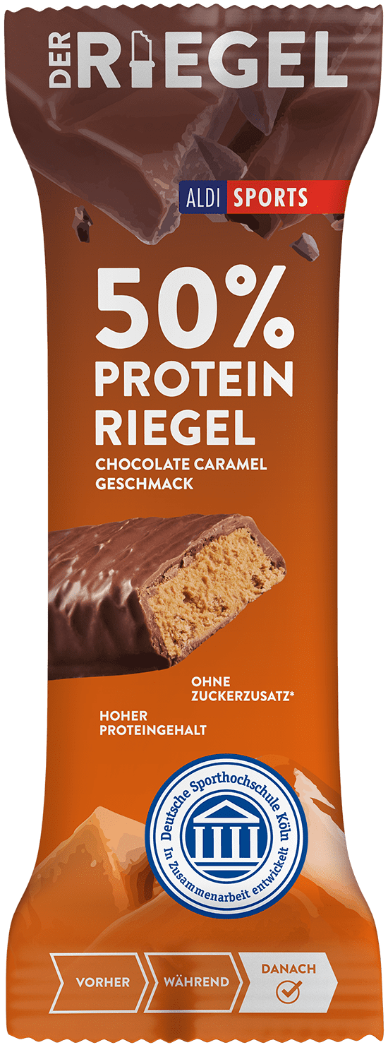 Der 50 Protein Riegel Chocolate Caramel ALDI SPORTS