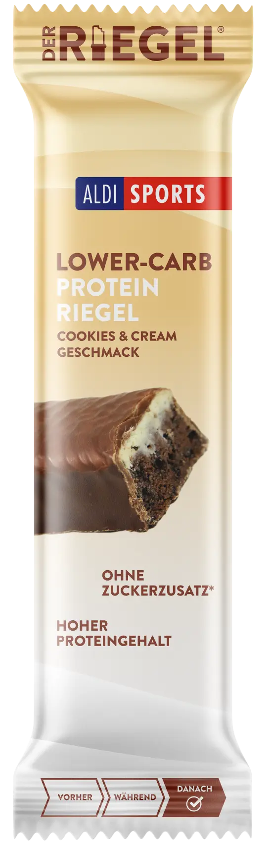Lower Carb Protein Riegel Cookies & Cream – Produktbild | Aldi Sports